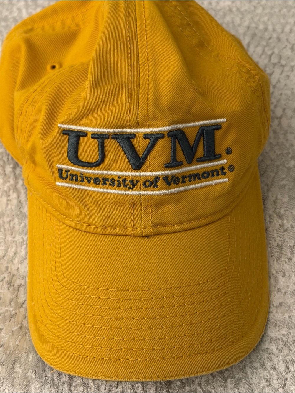 Vintage University of Vermont UVM Embroidered Yellow Baseball Cap